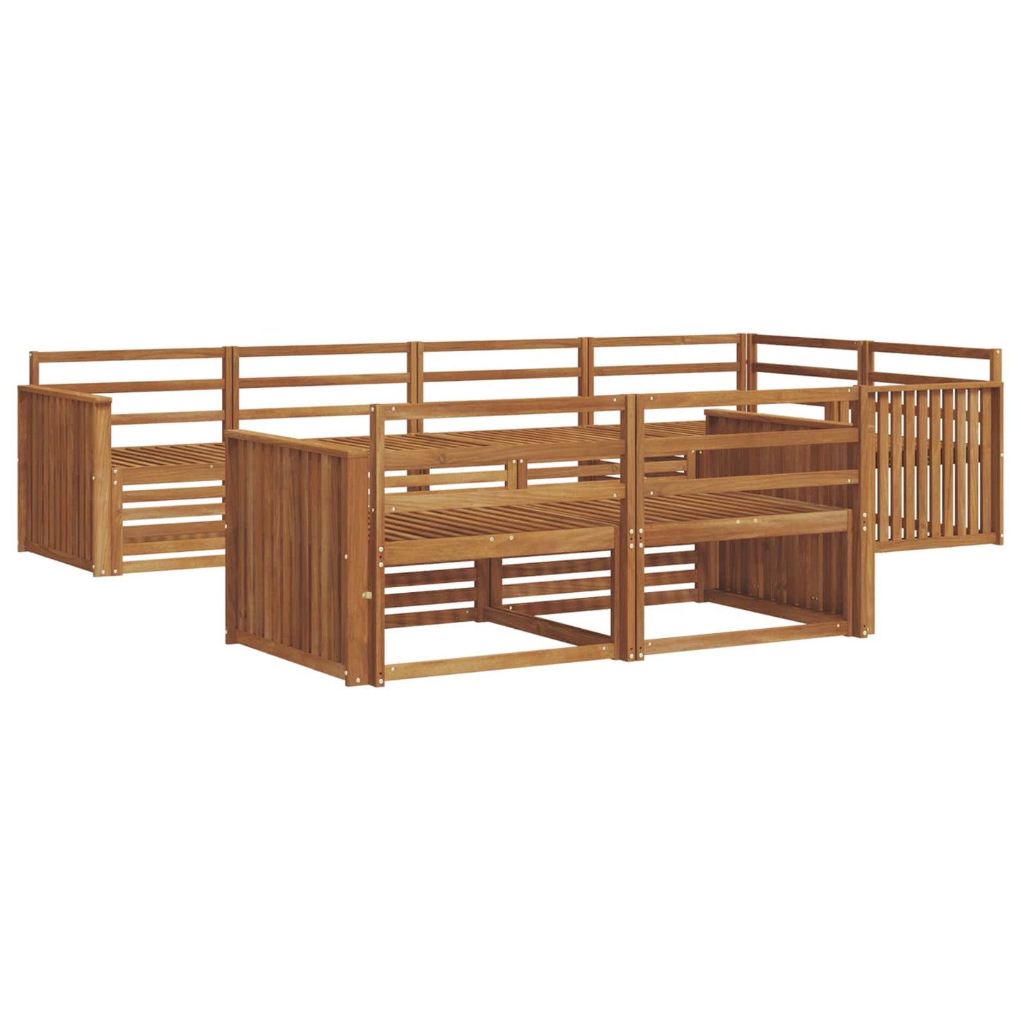 Outdoor Sofa Set 7 pcs Natural Solid Acacia Wood