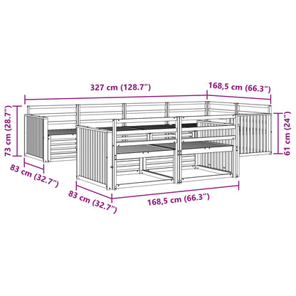 Outdoor Sofa Set 7 pcs Natural Solid Acacia Wood