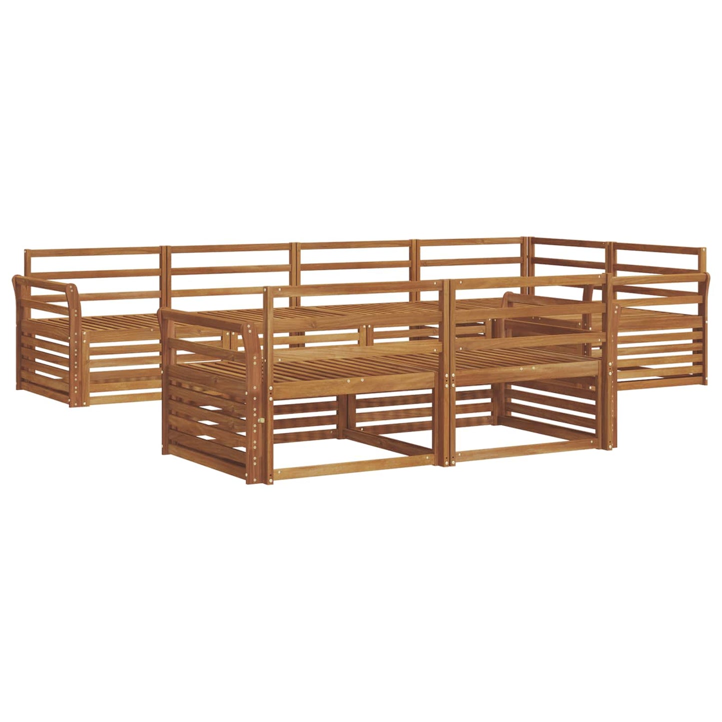 Outdoor Sofa Set 7 pcs Natural Solid Acacia Wood