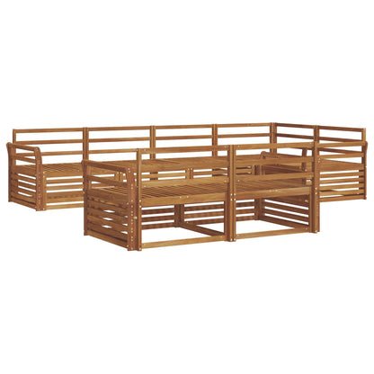 Outdoor Sofa Set 7 pcs Natural Solid Acacia Wood