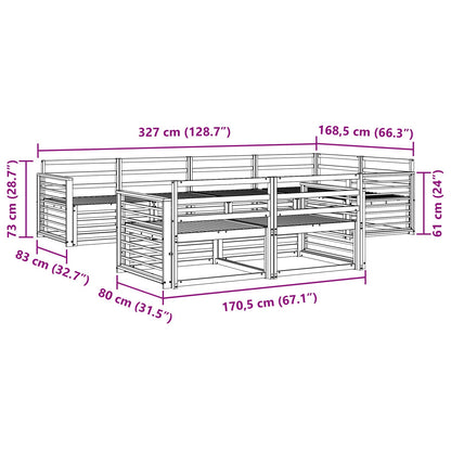Outdoor Sofa Set 7 pcs Natural Solid Acacia Wood