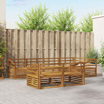 Outdoor Sofa Set 7 pcs Natural Solid Acacia Wood