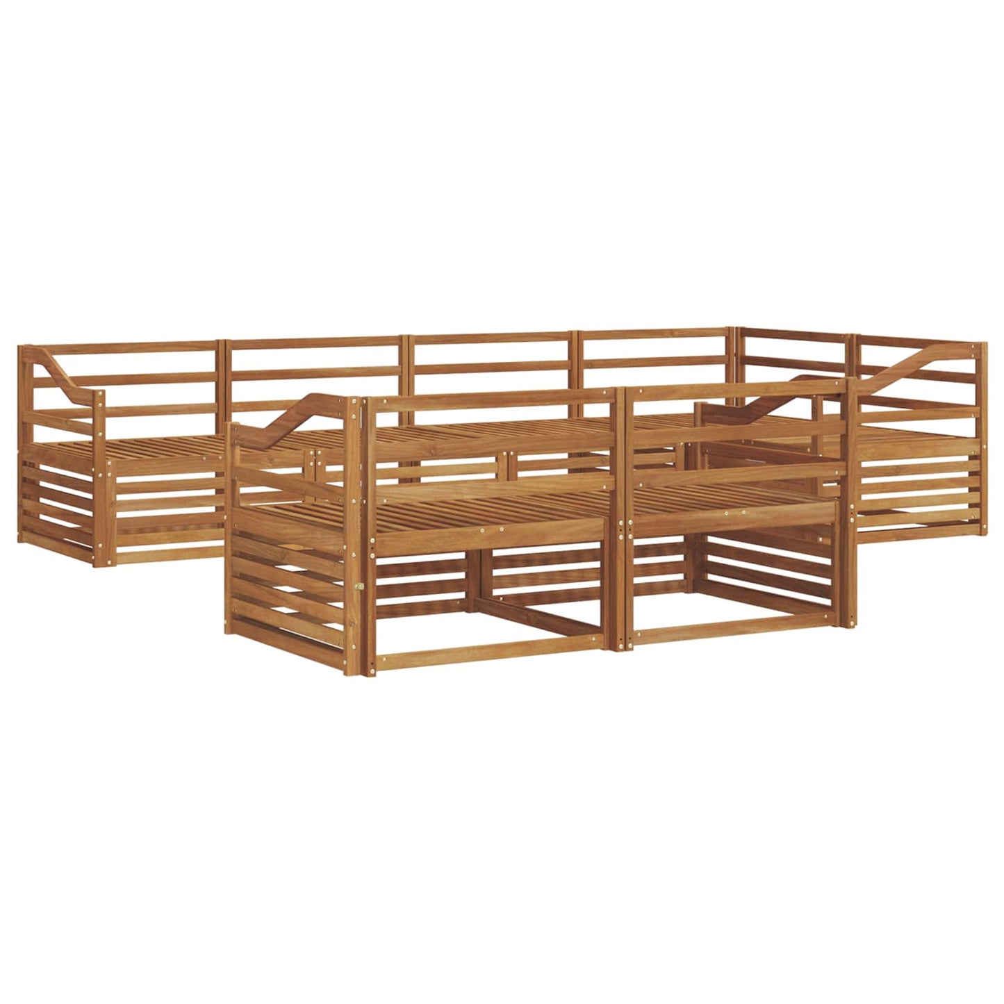 Outdoor Sofa Set 7 pcs Natural Solid Acacia Wood