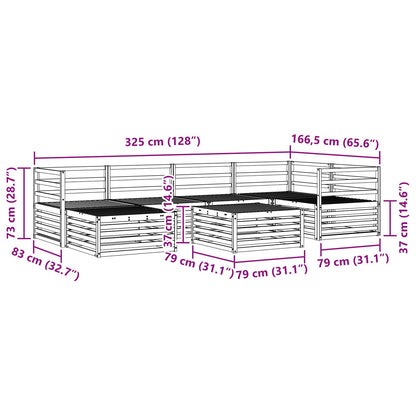 Outdoor Sofa Set 7 pcs Natural