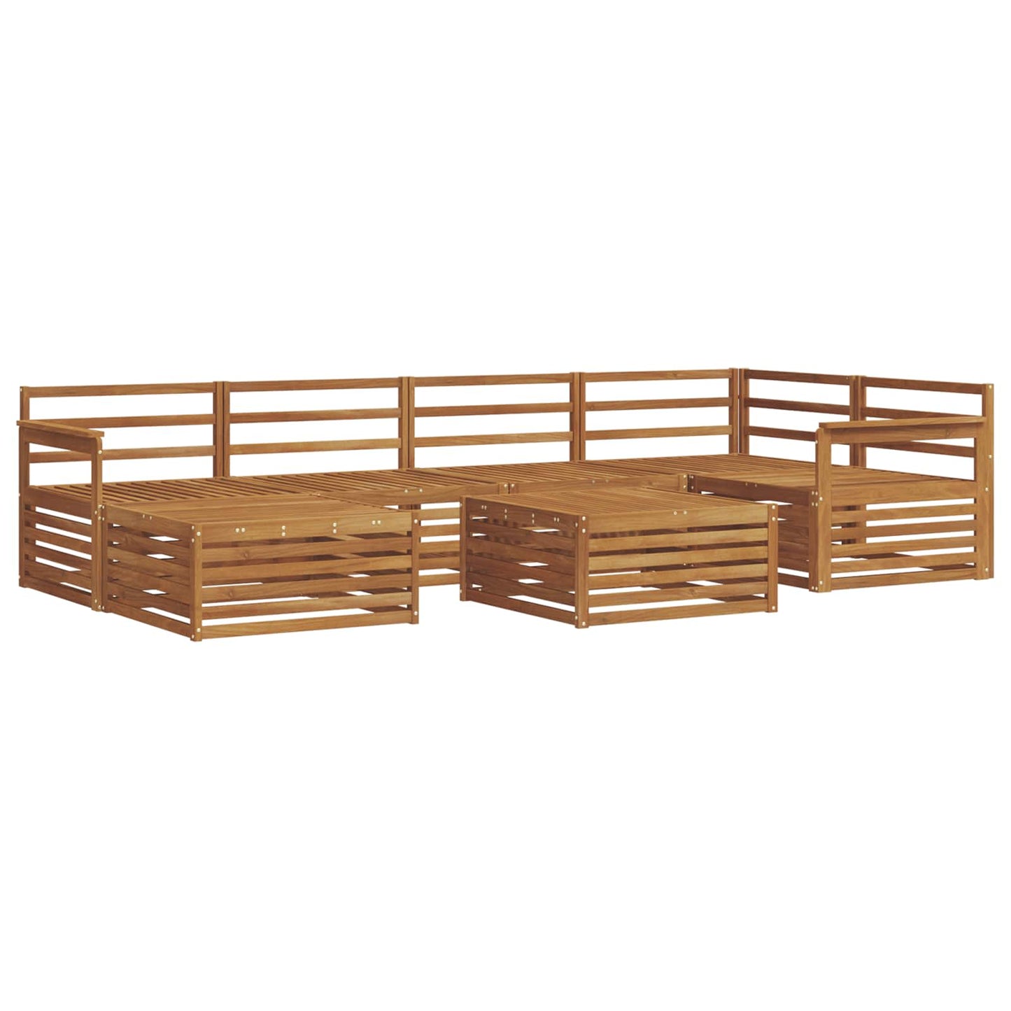 Outdoor Sofa Set 7 pcs Natural Solid Acacia Wood