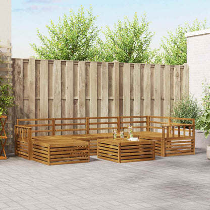 Outdoor Sofa Set 7 pcs Natural Solid Acacia Wood