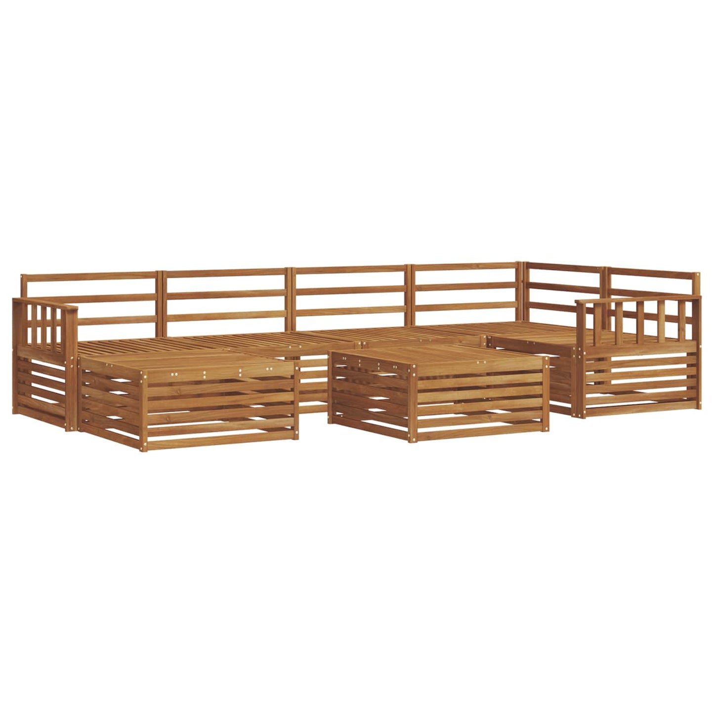 Outdoor Sofa Set 7 pcs Natural Solid Acacia Wood