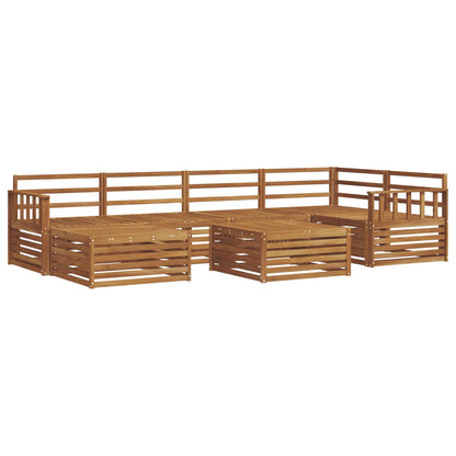 Outdoor Sofa Set 7 pcs Natural Solid Acacia Wood