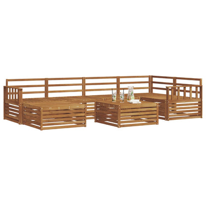 Outdoor Sofa Set 7 pcs Natural Solid Acacia Wood