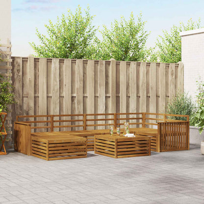 Outdoor Sofa Set 7 pcs Natural Solid Acacia Wood