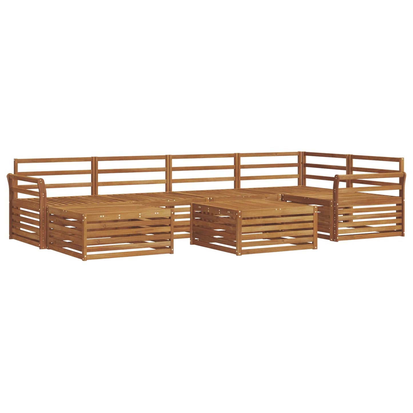 Outdoor Sofa Set 7 pcs Natural Solid Acacia Wood