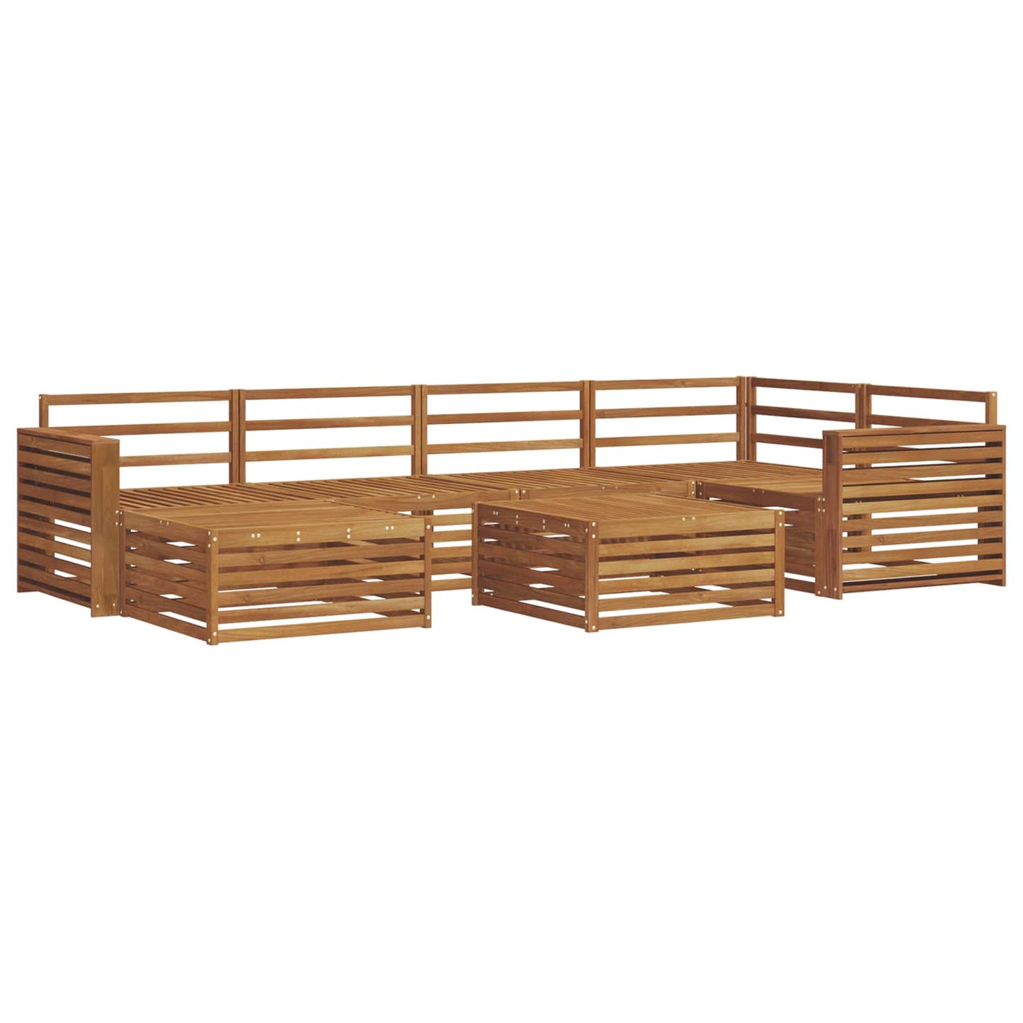 Outdoor Sofa Set 7 pcs Natural Solid Acacia Wood