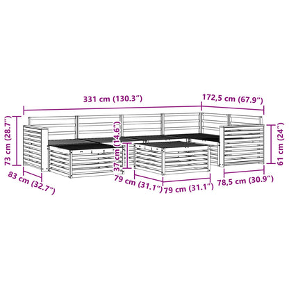 Outdoor Sofa Set 7 pcs Natural Solid Acacia Wood