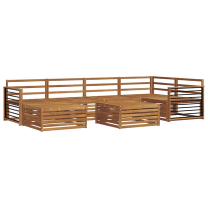 Outdoor Sofa Set 7 pcs Natural Solid Acacia Wood