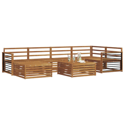 Outdoor Sofa Set 7 pcs Natural Solid Acacia Wood