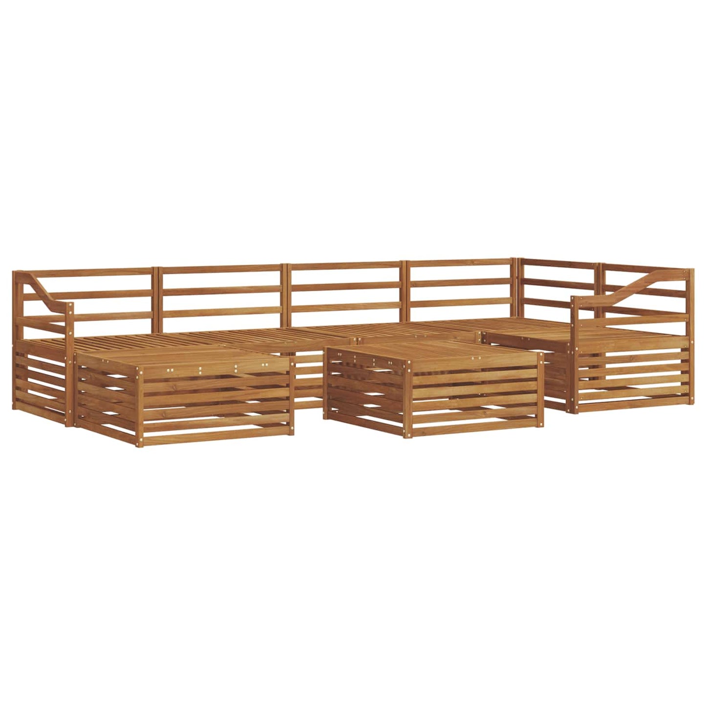 Outdoor Sofa Set 7 pcs Natural Solid Acacia Wood