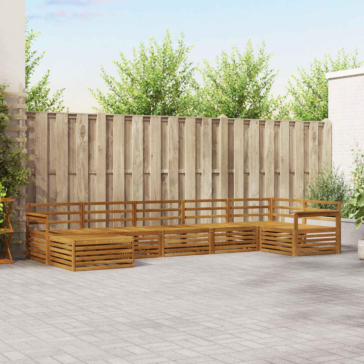 Outdoor Sofa Set 7 pcs Natural