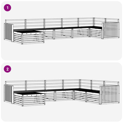 Outdoor Sofa Set 7 pcs Natural