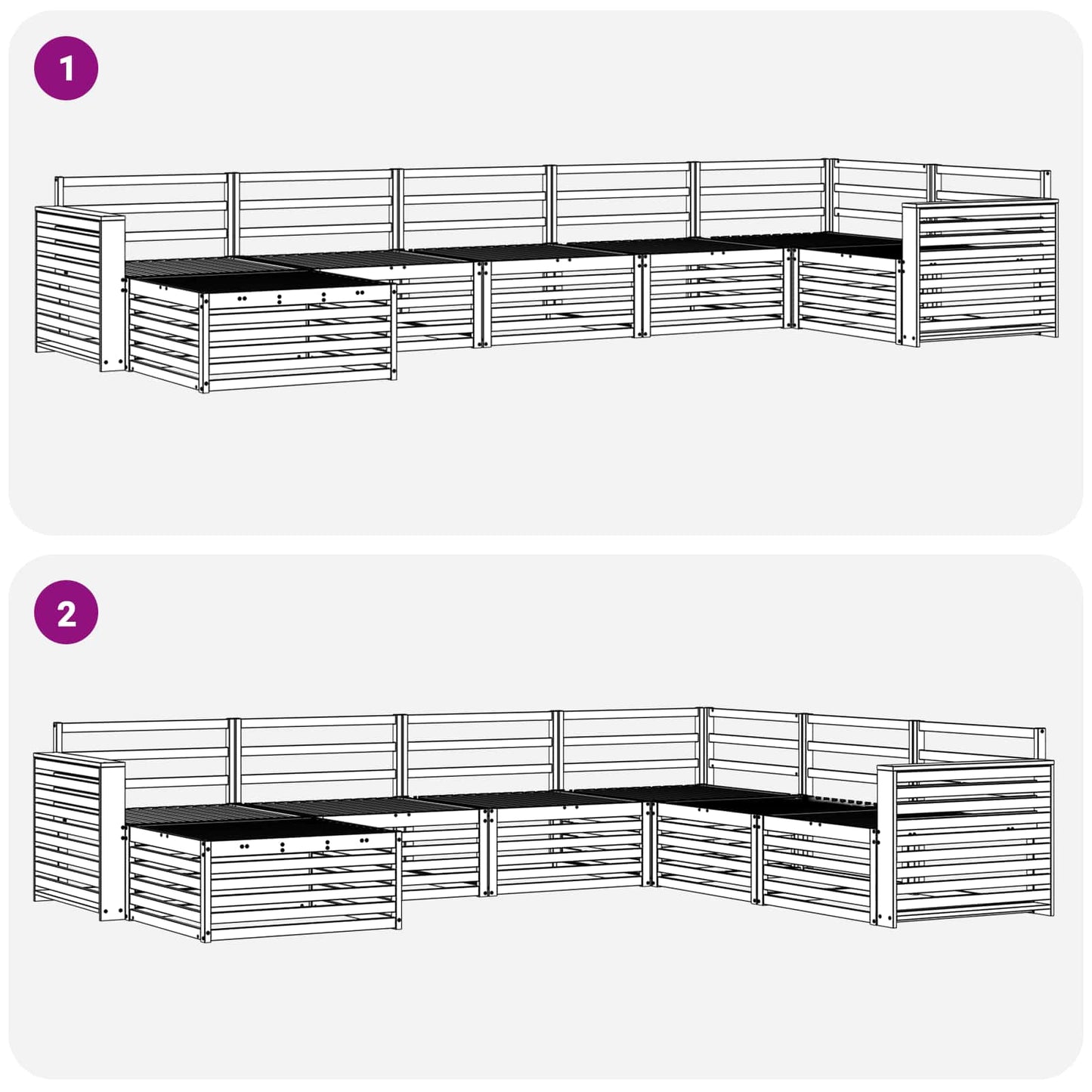 Outdoor Sofa Set 7 pcs Natural