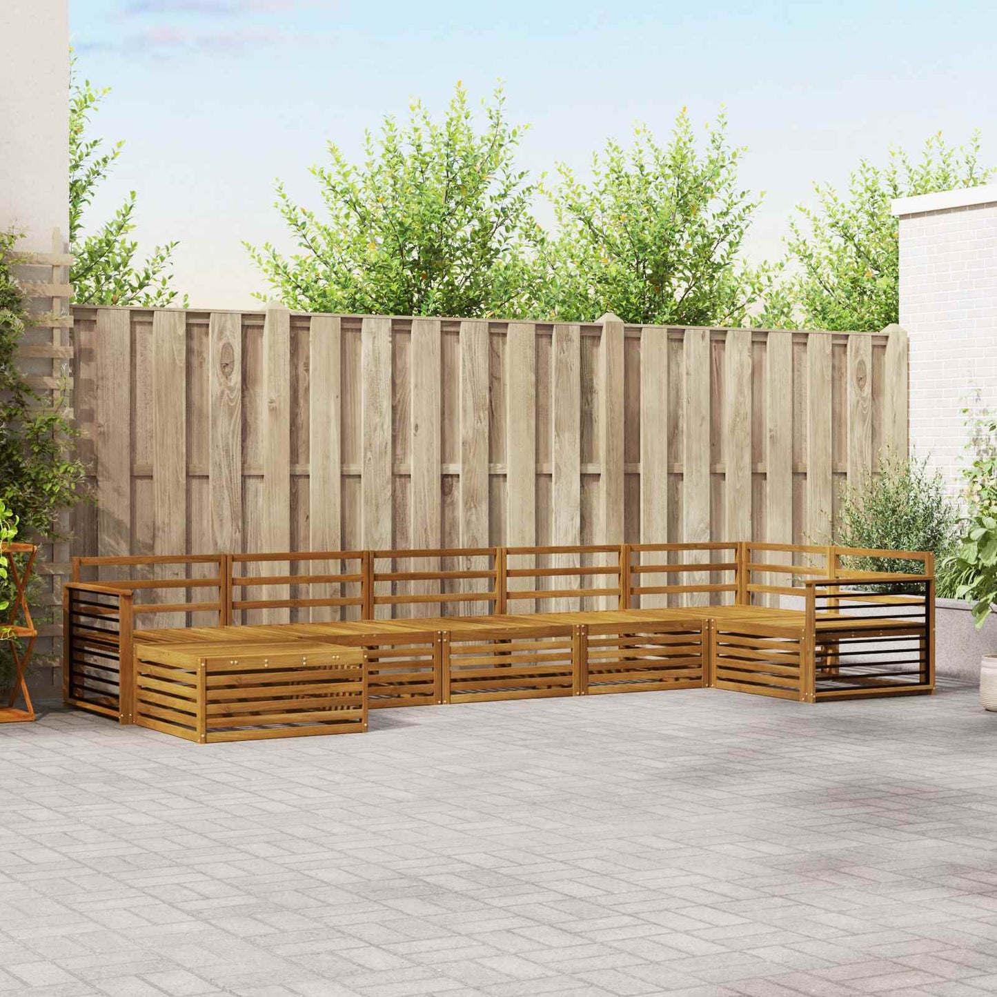 Outdoor Sofa Set 7 pcs Natural