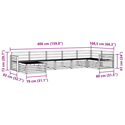 Outdoor Sofa Set 7 pcs Natural