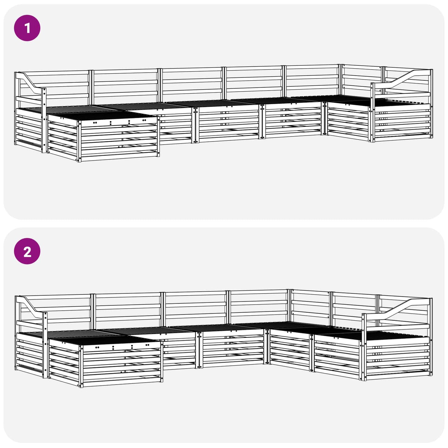 Outdoor Sofa Set 7 pcs Natural