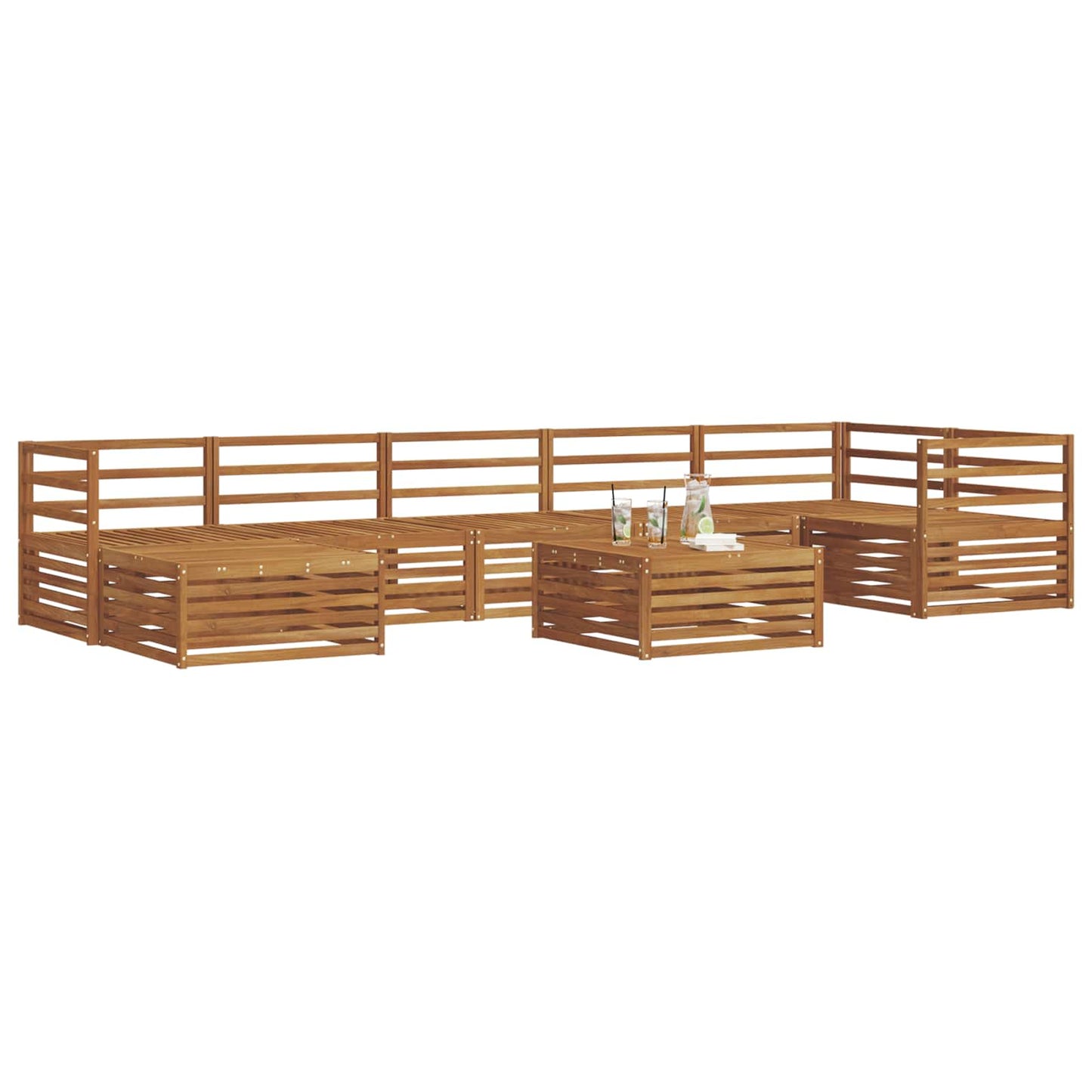 Outdoor Sofa Set 8 pcs Natural