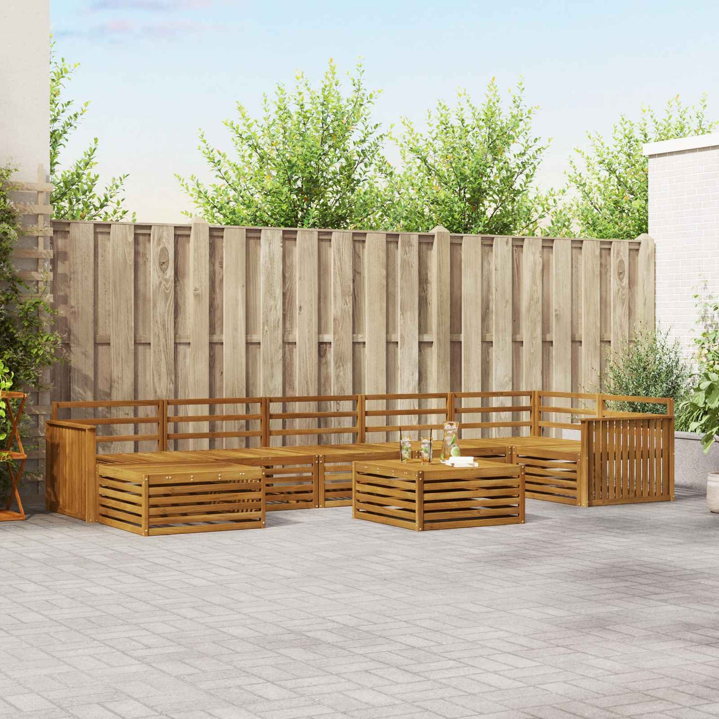 Outdoor Sofa Set 8 pcs Natural