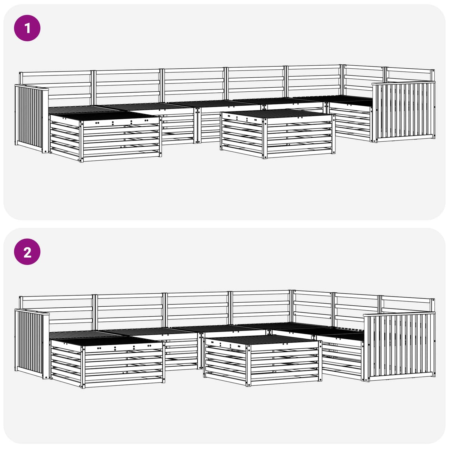 Outdoor Sofa Set 8 pcs Natural