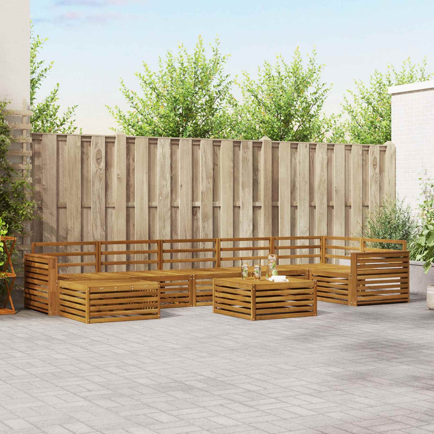 Outdoor Sofa Set 8 pcs Natural