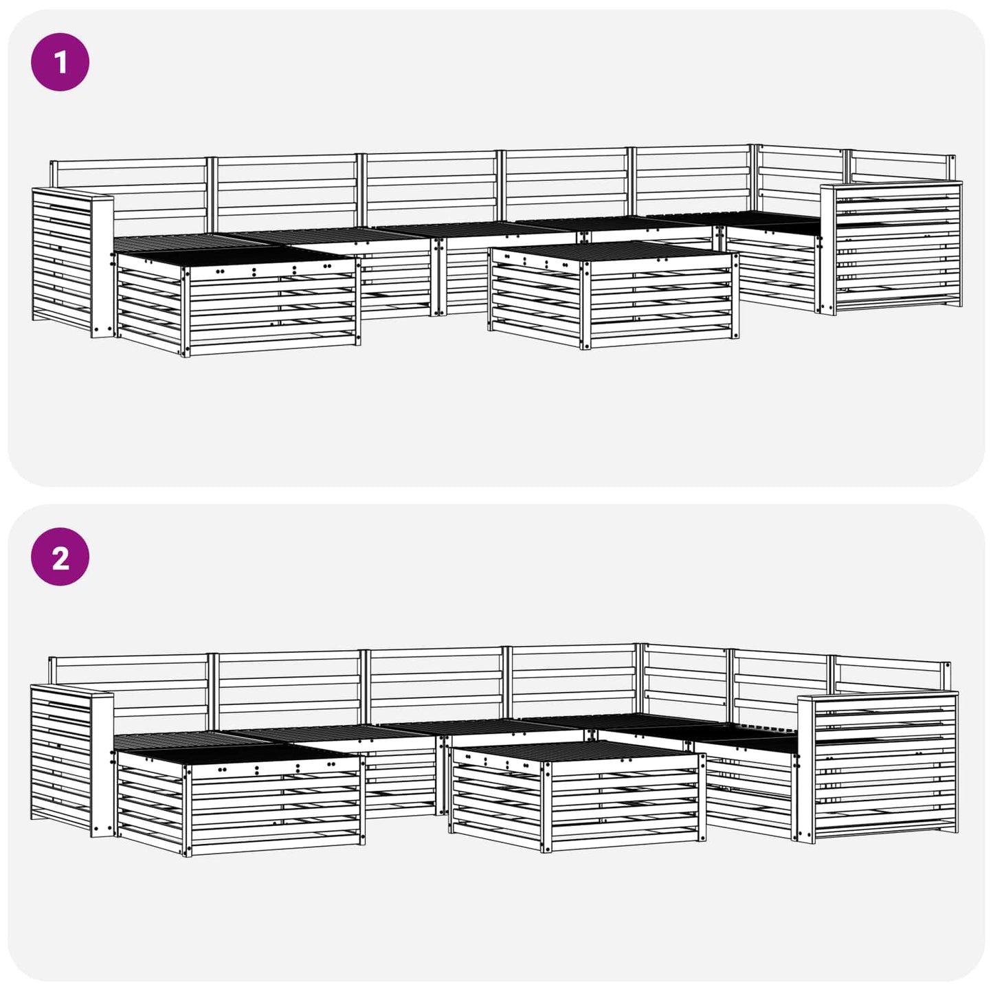 Outdoor Sofa Set 8 pcs Natural