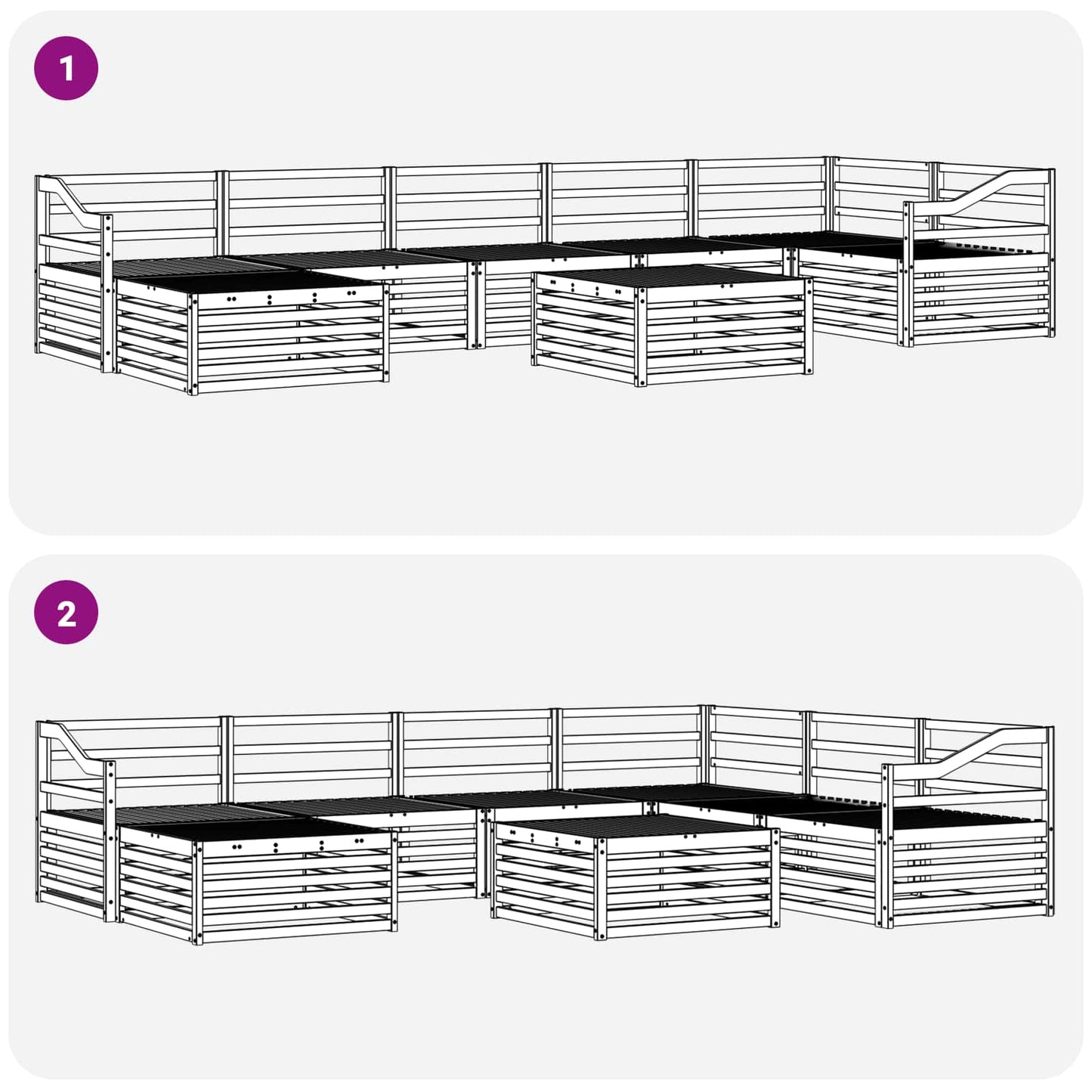 Outdoor Sofa Set 8 pcs Natural