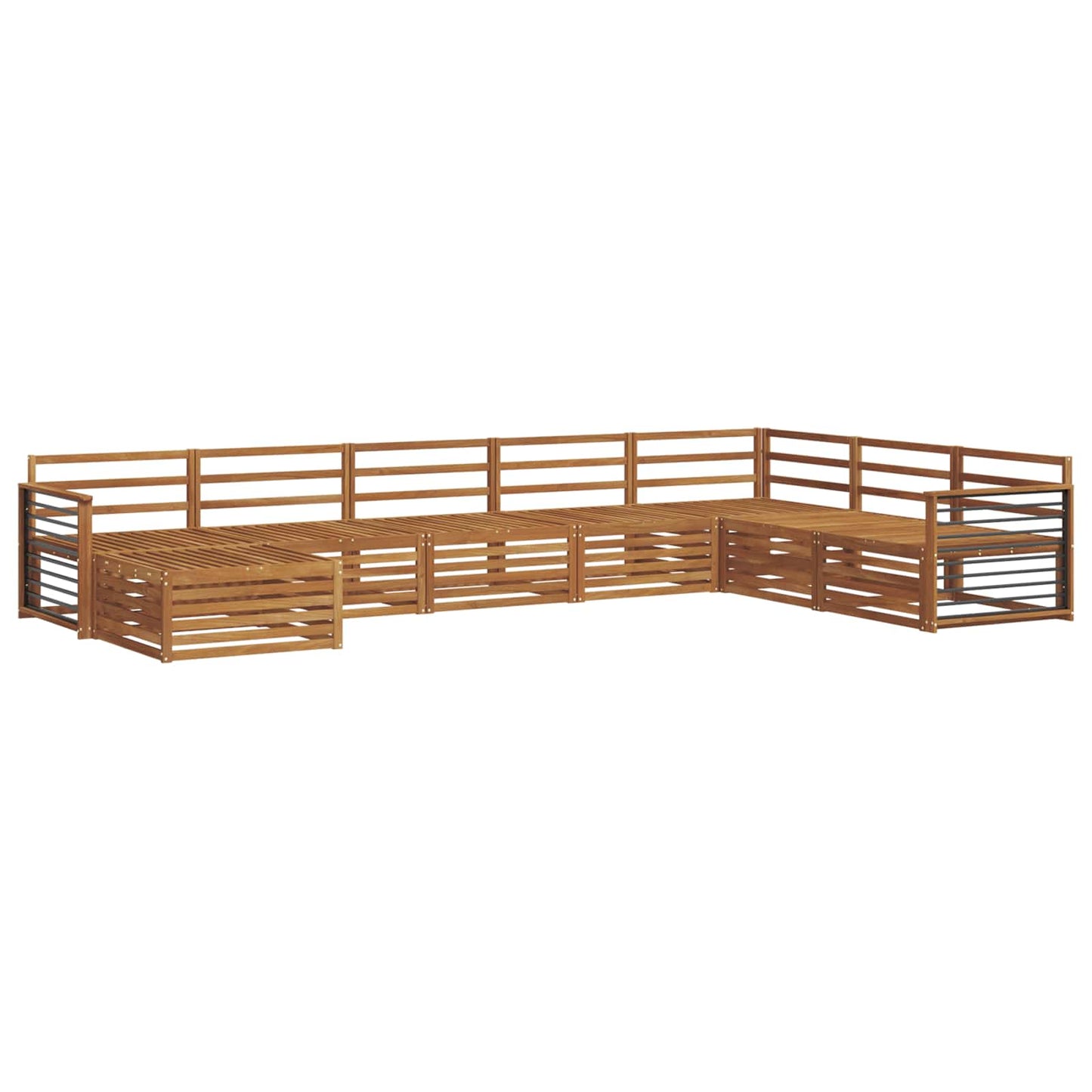 Sofa Sets 8 pcs Natural Solid Acacia Wood