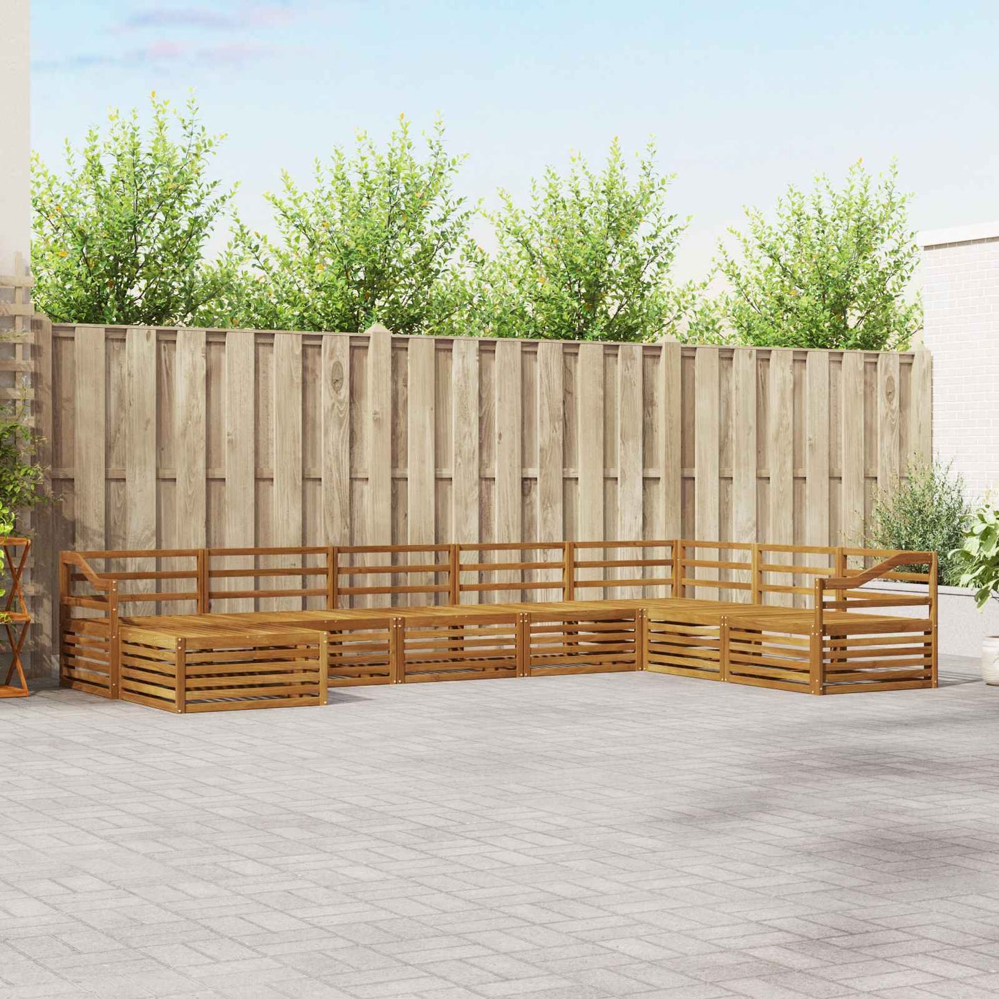 Outdoor Sofa Set 8 pcs Natural
