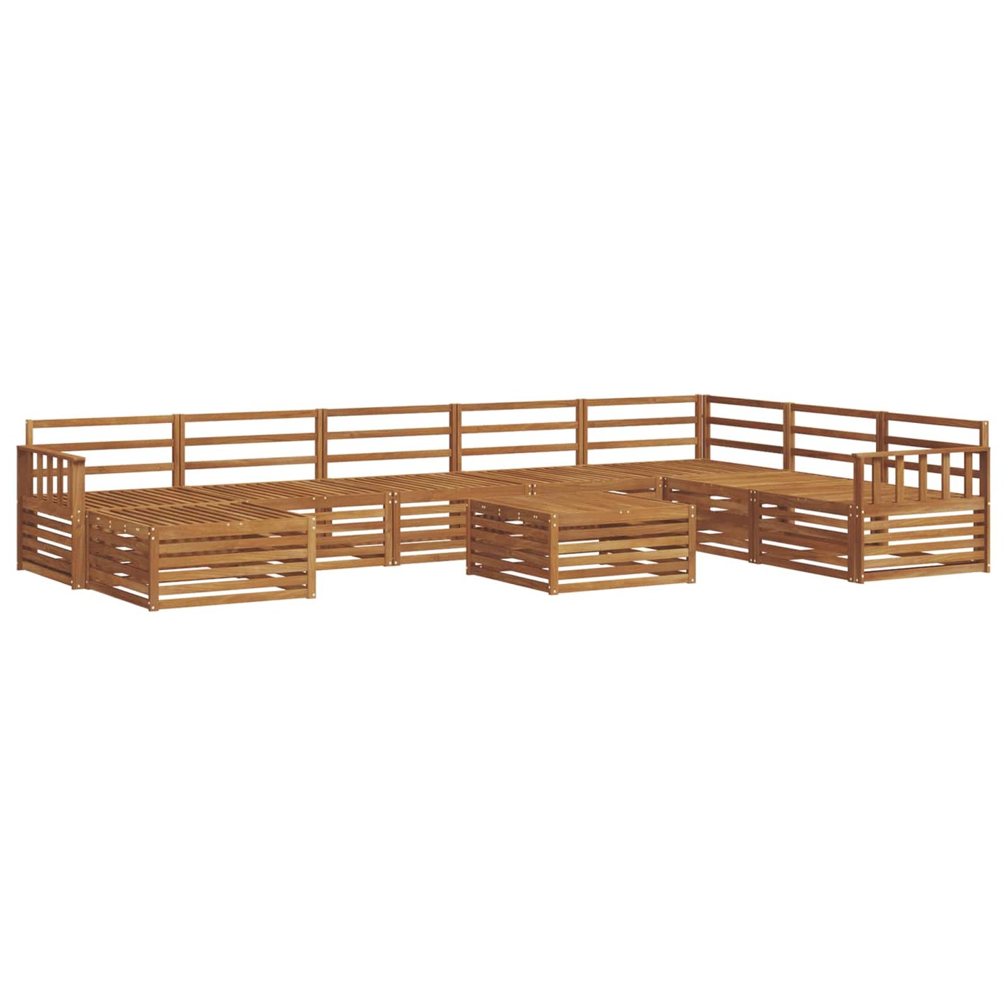 Outdoor Sofa Set 9 pcs Natural Solid Acacia Wood