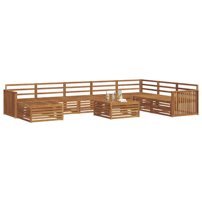 Outdoor Sofa Set 9 pcs Natural Solid Acacia Wood