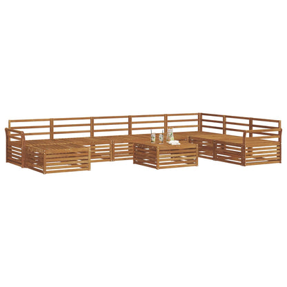 Outdoor Sofa Set 9 pcs Natural Solid Acacia Wood
