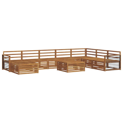 Sofa Sets 9 pcs Natural Solid Acacia Wood