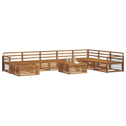Sofa Sets 9 pcs Natural Solid Acacia Wood