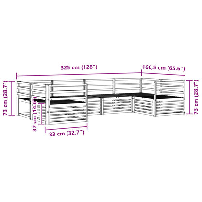 Outdoor Sofa Set 6 pcs Natural