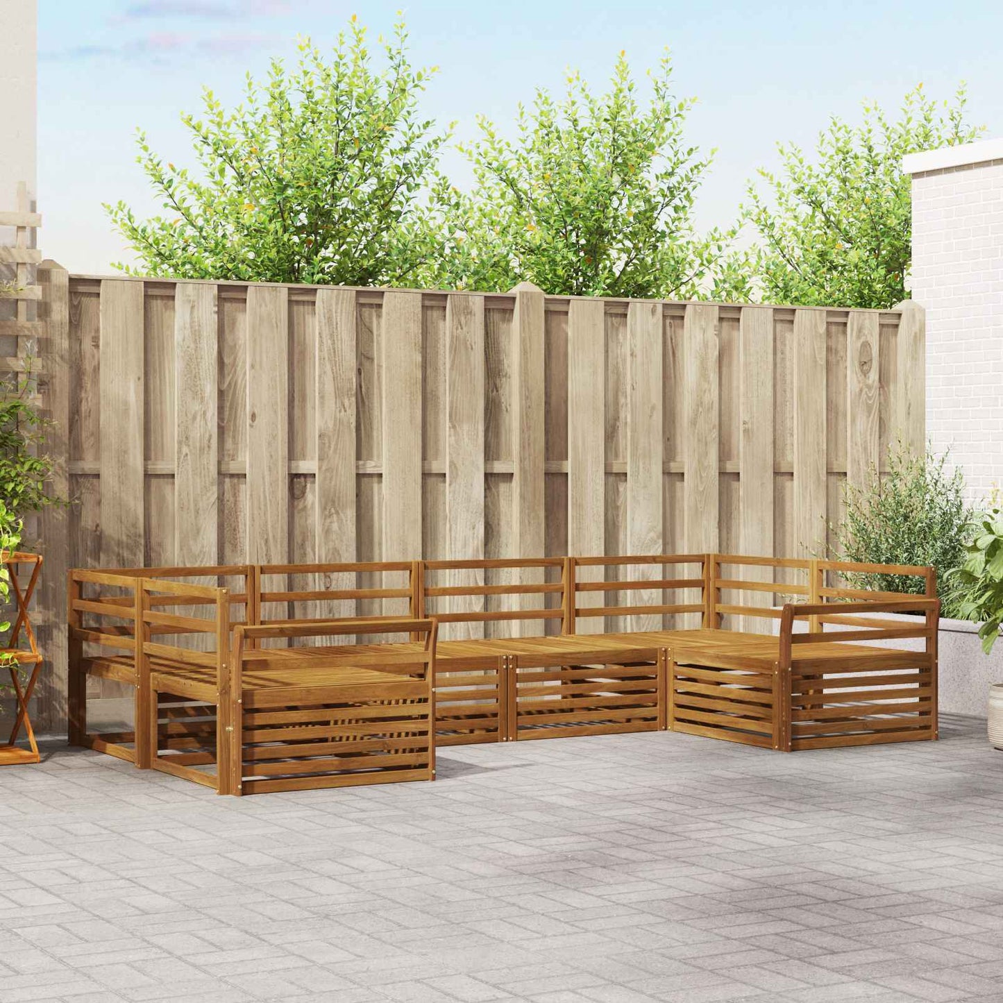 Outdoor Sofa Set 6 pcs Natural
