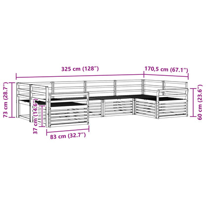 Outdoor Sofa Set 6 pcs Natural