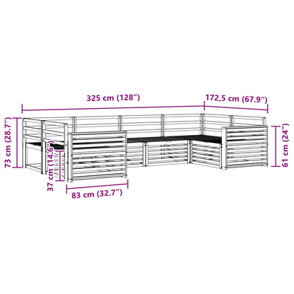 Outdoor Sofa Set 6 pcs Natural