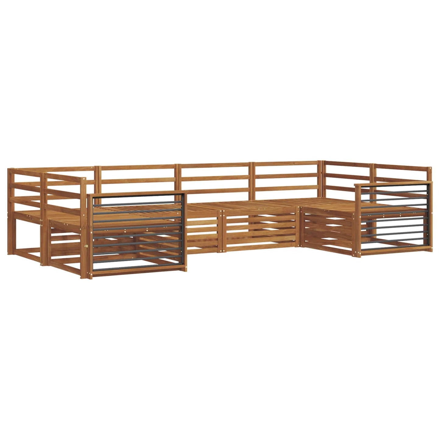 Sofa Sets 6 pcs Natural Solid Acacia Wood