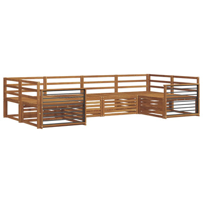 Sofa Sets 6 pcs Natural Solid Acacia Wood