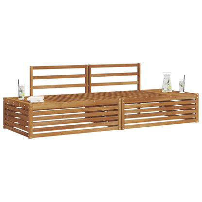 Outdoor Sofa Set Natural 203.5 x 83 x 73 cm Solid Acacia Wood
