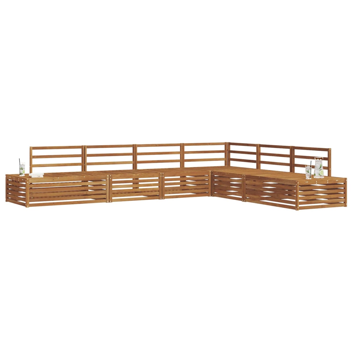 Outdoor Sofa Set 6 Piece Natural Solid Acacia Wood