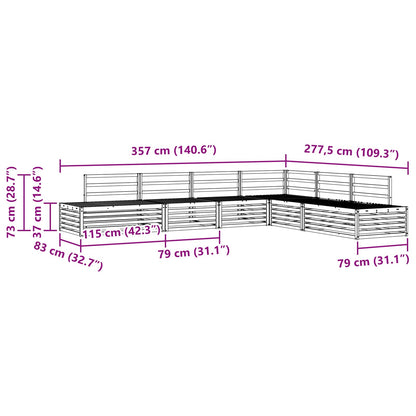 Outdoor Sofa Set 6 Piece Natural Solid Acacia Wood