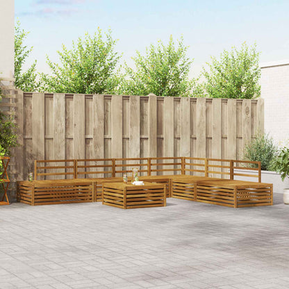 Outdoor Sofa Set 7 Piece Natural Solid Acacia Wood