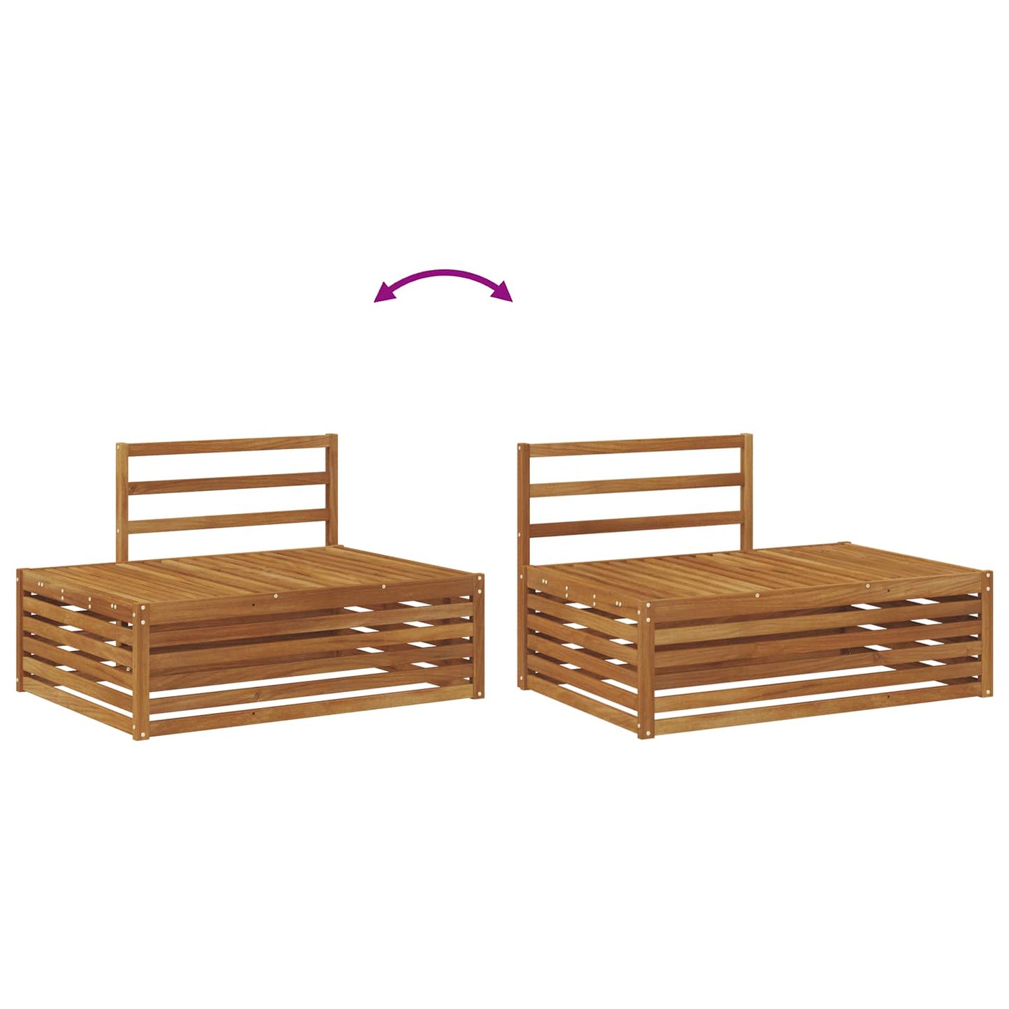 Outdoor Sofa Set 7 Piece Natural Solid Acacia Wood